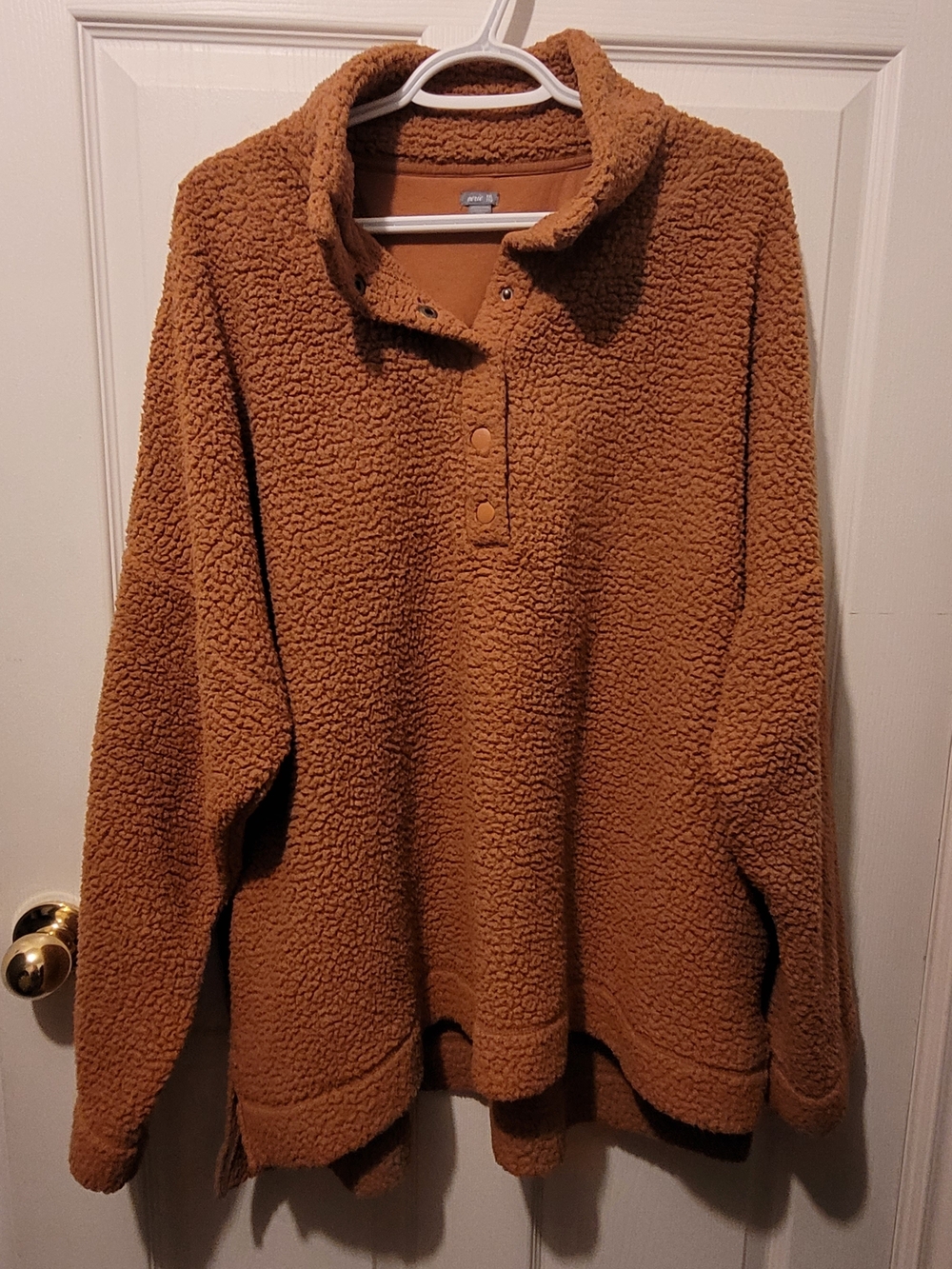 31 Ptp Aerie Womens/Mens Not Sure  Zip-Up Sherpa Sweater - Caramel Brown